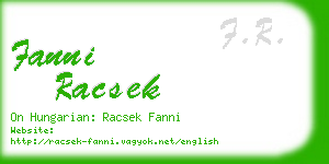 fanni racsek business card